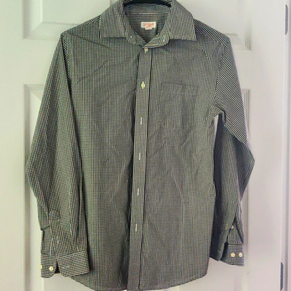 Cat & Jack L (12/14) black and white button down.